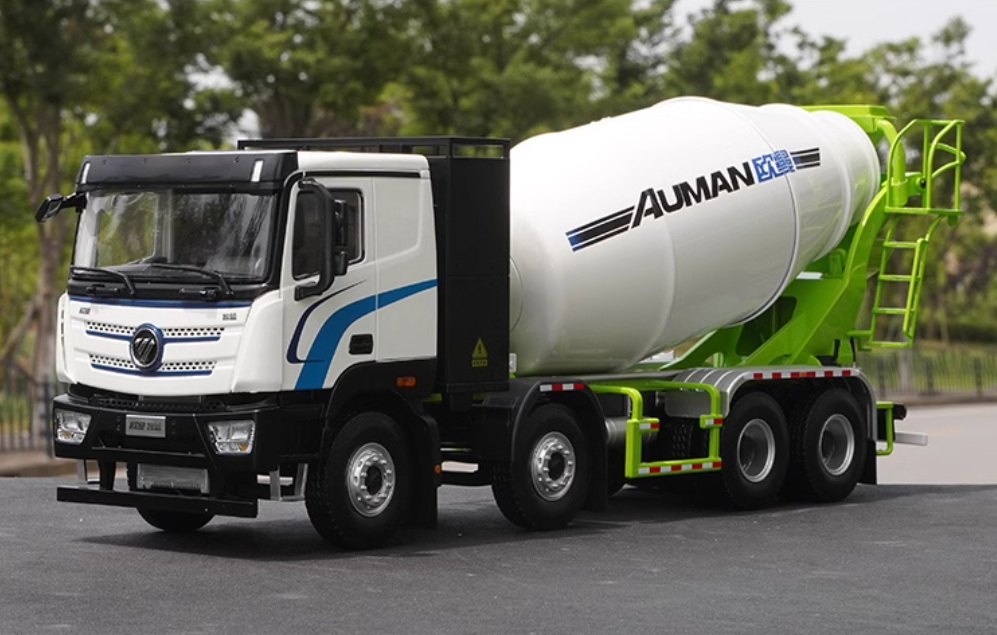 Original factory Authentic 1:24 Futian Auman Zhilan 8*4 diecast concrete mixer truck model alloy agitating lorry models Original factory Authentic 1:24 Futian Auman Zhilan 8*4 diecast concrete mixer truck model alloy agitating lorry models