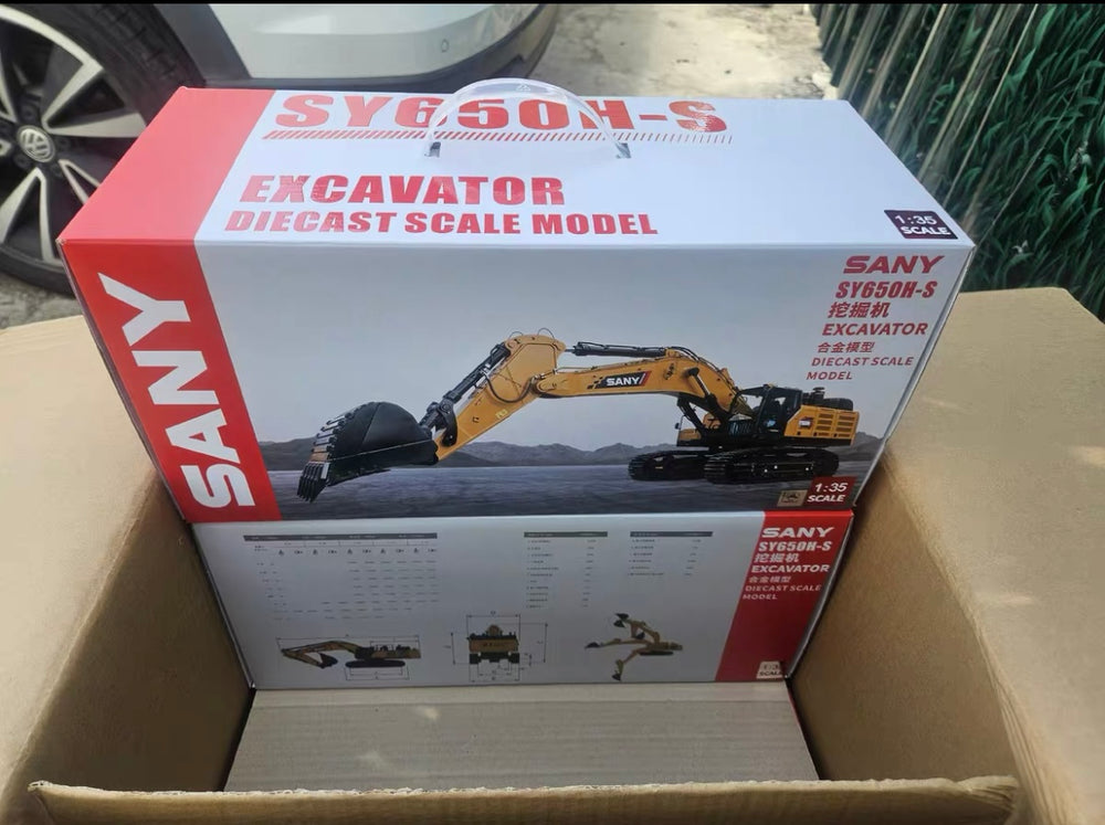 Original authentic 1:35 SANY SY650H-S SY650N Large Hydraulic Excavator model for gift, collection Original authentic 1:35 SANY SY650H-S SY650N Large Hydraulic Excavator model for gift, collection