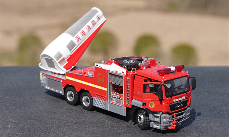 Original factory 1:50 MAN Turbojet alloy Fire truck simulation model diecast Chinese fire rescue model for gift Original factory 1:50 MAN Turbojet alloy Fire truck simulation model diecast Chinese fire rescue model for gift