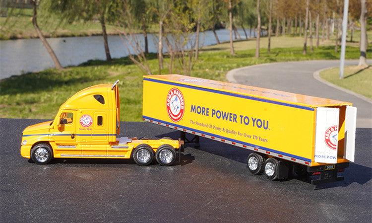 1:64 Volvo Freightliner American-Style Long Nose Container Truck | Diecast Alloy Model with Detachable Trailer 1:64 Volvo Freightliner American-Style Long Nose Container Truck | Diecast Alloy Model with Detachable Trailer
