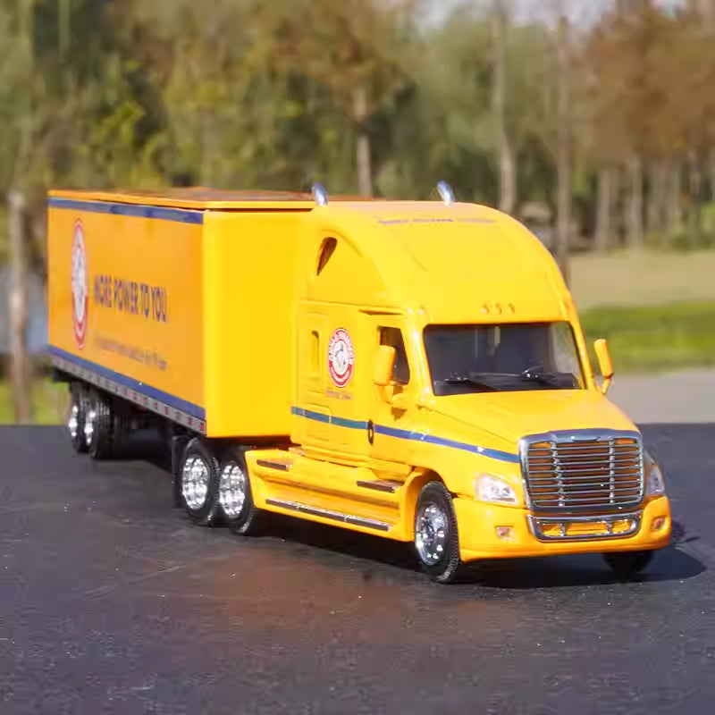 1:64 Volvo Freightliner American-Style Long Nose Container Truck | Diecast Alloy Model with Detachable Trailer 1:64 Volvo Freightliner American-Style Long Nose Container Truck | Diecast Alloy Model with Detachable Trailer