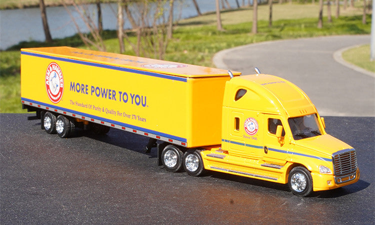 1:64 Volvo Freightliner American-Style Long Nose Container Truck | Diecast Alloy Model with Detachable Trailer 1:64 Volvo Freightliner American-Style Long Nose Container Truck | Diecast Alloy Model with Detachable Trailer