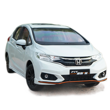 Original factory authentic 1:18 Honda FIT 2018 sport Jazz blue/green hatchback diecast car model for gift, toys, collection