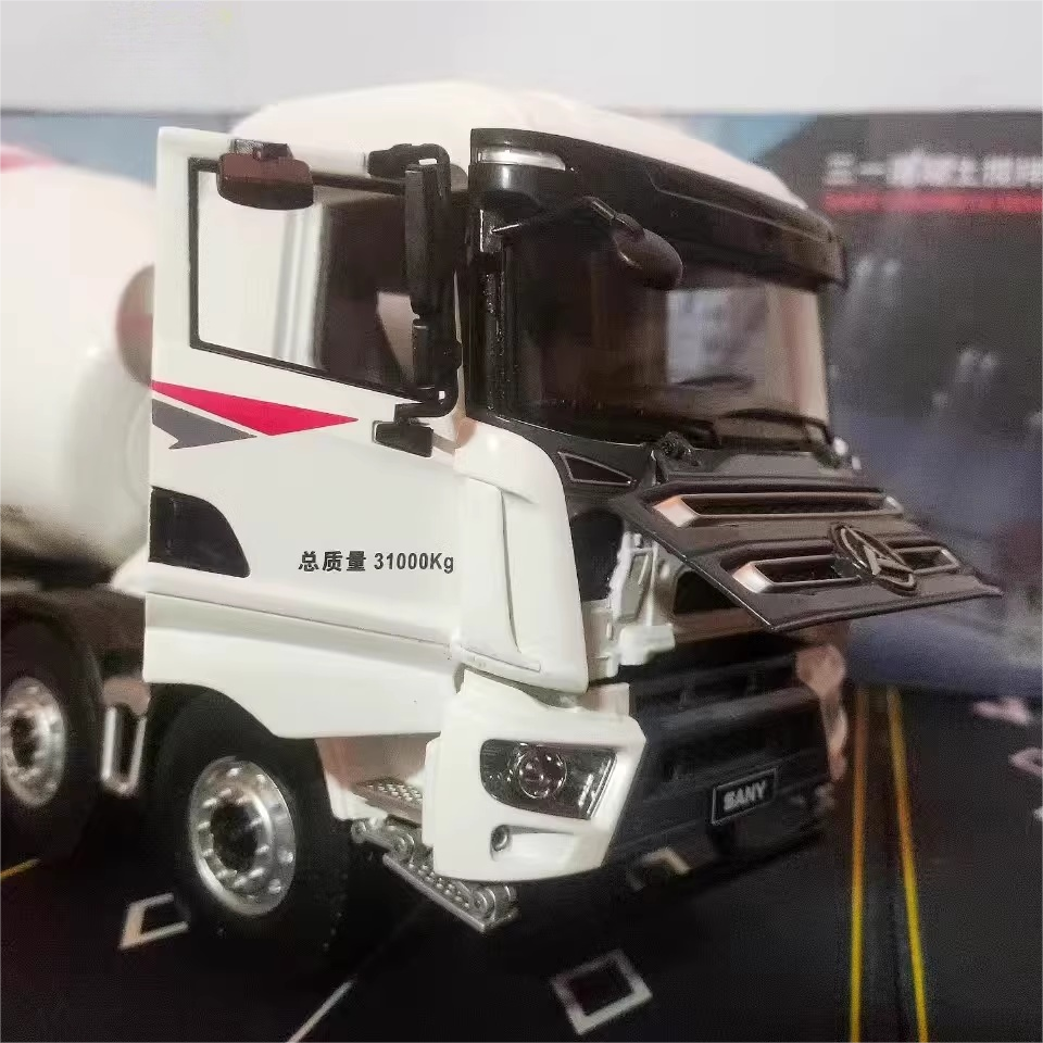 Original factory 1:24 SANY 8*4 alloy concrete mixer truck model diecast Cement tank mixing truck model for gift Original factory 1:24 SANY 8*4 alloy concrete mixer truck model diecast Cement tank mixing truck model for gift