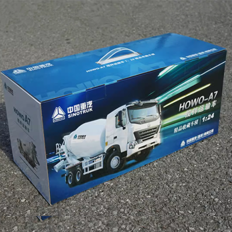 Authentic 1:24 Sinotruk HOWO A7 diecast concrete mixer truck models metal cement agitating lorry model for gift Authentic 1:24 Sinotruk HOWO A7 diecast concrete mixer truck models metal cement agitating lorry model for gift