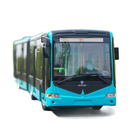 Original authentic Changzhou Changlong Blue 1:42 Scania BRT Diecast Articulated Bus Model for Birthday/Christmas gift