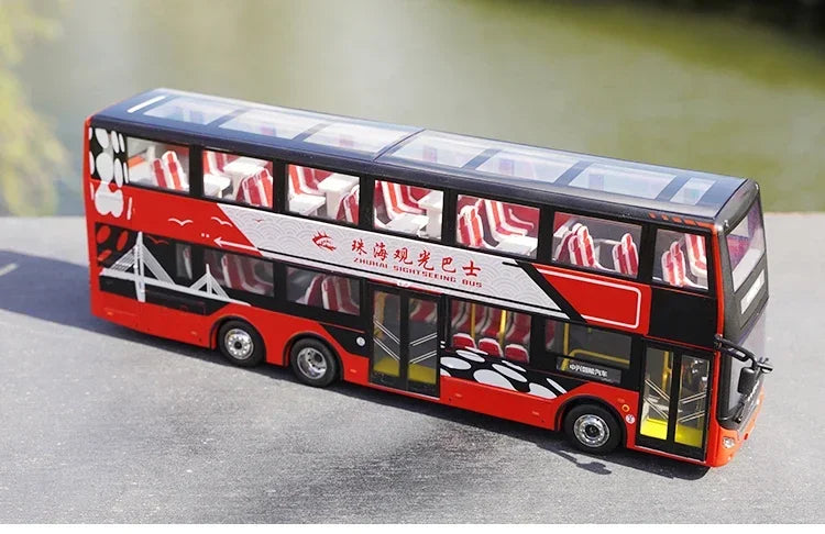 High Quality 1:40 Baycheng Zhongxing Smart Double-Decker Sightseeing Bus Model for Gift, Collection High Quality 1:40 Baycheng Zhongxing Smart Double-Decker Sightseeing Bus Model for Gift, Collection