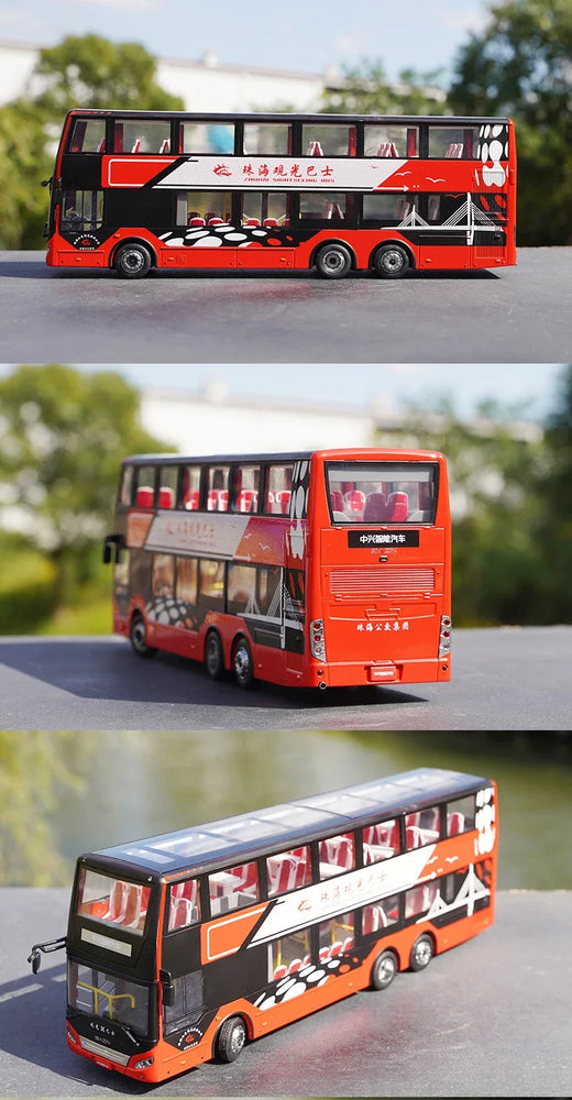 High Quality 1:40 Baycheng Zhongxing Smart Double-Decker Sightseeing Bus Model for Gift, Collection High Quality 1:40 Baycheng Zhongxing Smart Double-Decker Sightseeing Bus Model for Gift, Collection