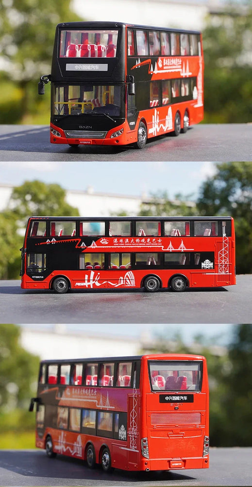High Quality 1:40 Baycheng Zhongxing Smart Double-Decker Sightseeing Bus Model for Gift, Collection High Quality 1:40 Baycheng Zhongxing Smart Double-Decker Sightseeing Bus Model for Gift, Collection