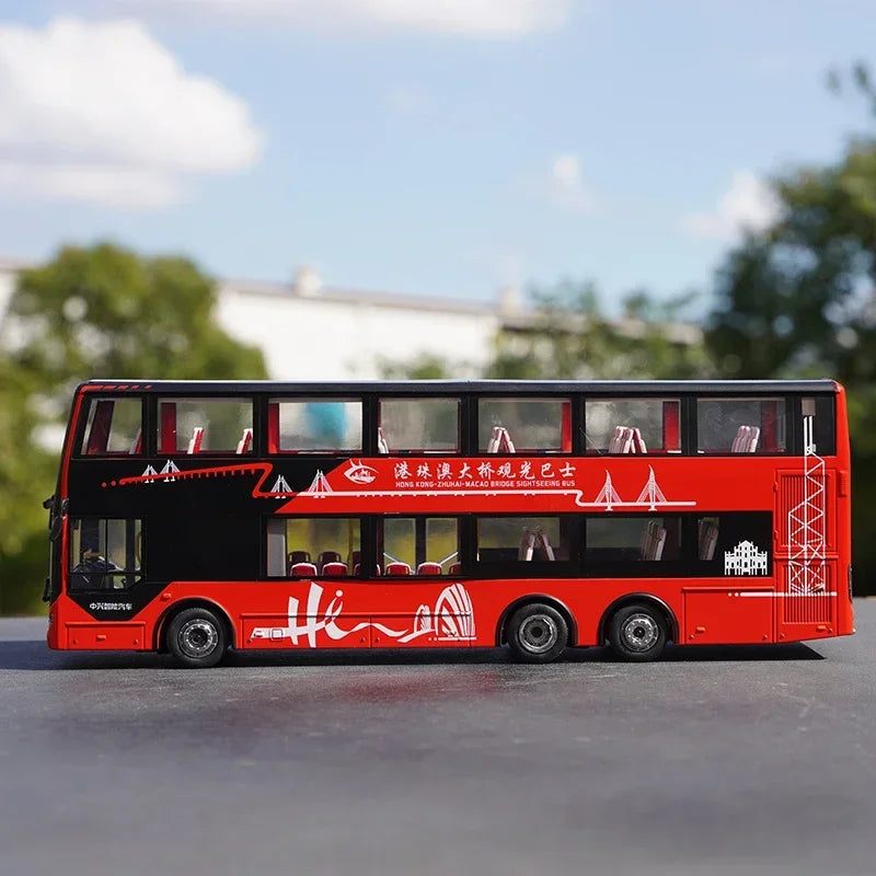 High Quality 1:40 Baycheng Zhongxing Smart Double-Decker Sightseeing Bus Model for Gift, Collection High Quality 1:40 Baycheng Zhongxing Smart Double-Decker Sightseeing Bus Model for Gift, Collection
