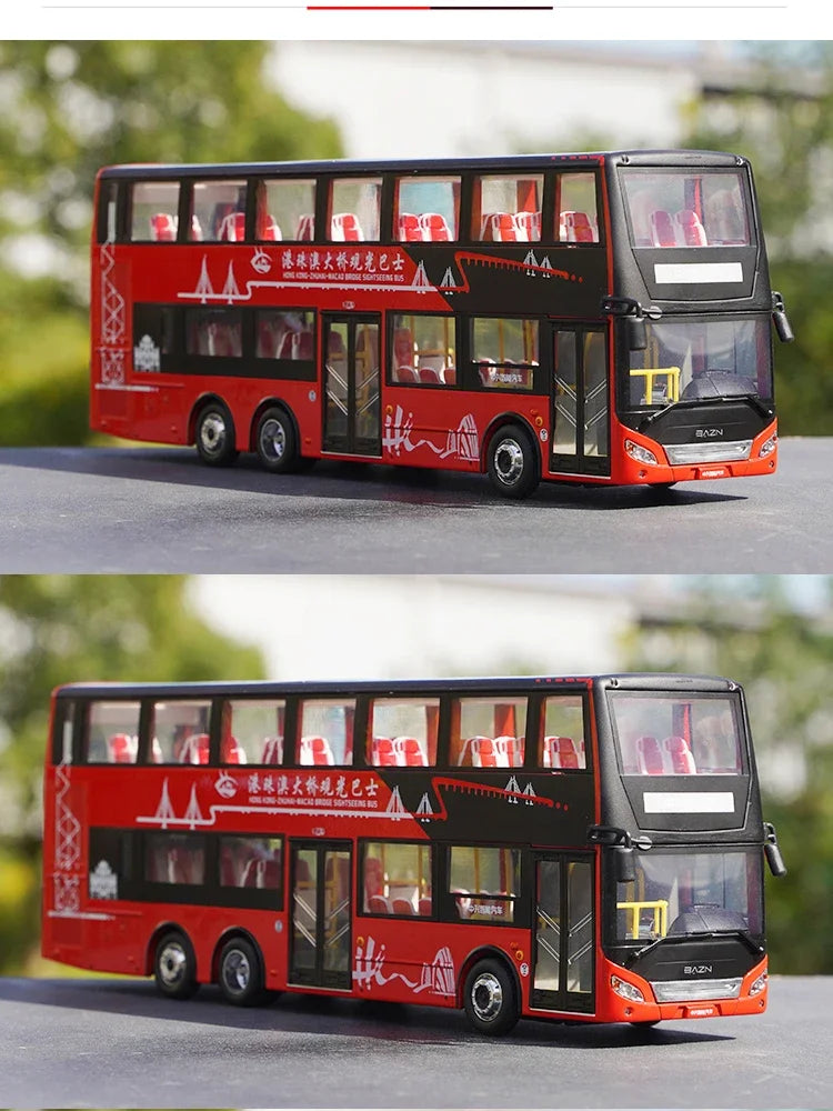 High Quality 1:40 Baycheng Zhongxing Smart Double-Decker Sightseeing Bus Model for Gift, Collection High Quality 1:40 Baycheng Zhongxing Smart Double-Decker Sightseeing Bus Model for Gift, Collection