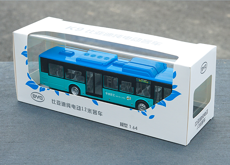 Original factory 1:64 BYD K9  K8 pure electric diecast bus model for toy gift Original factory 1:64 BYD K9  K8 pure electric diecast bus model for toy gift