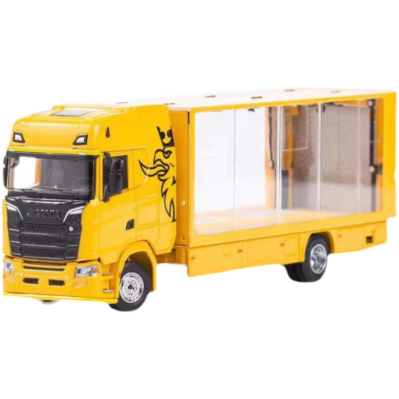 Gcd yellow 1:64 Scania Euroji transparent car models alloy transport vehicle truck models for decoration, gift Gcd yellow 1:64 Scania Euroji transparent car models alloy transport vehicle truck models for decoration, gift