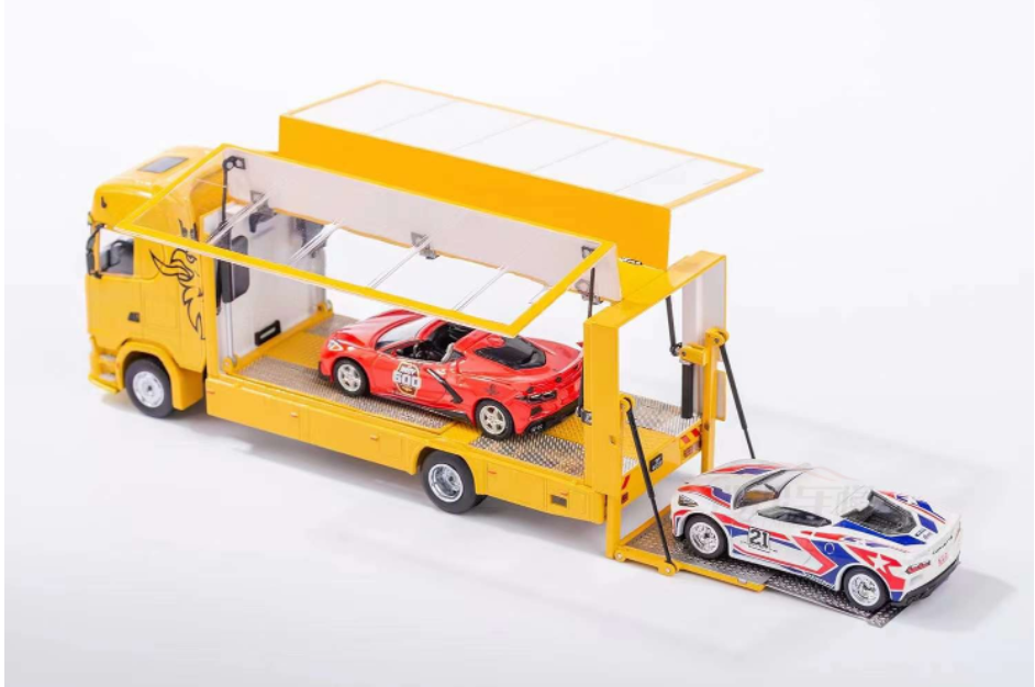 Gcd yellow 1:64 Scania Euroji transparent car models alloy transport vehicle truck models for decoration, gift Gcd yellow 1:64 Scania Euroji transparent car models alloy transport vehicle truck models for decoration, gift