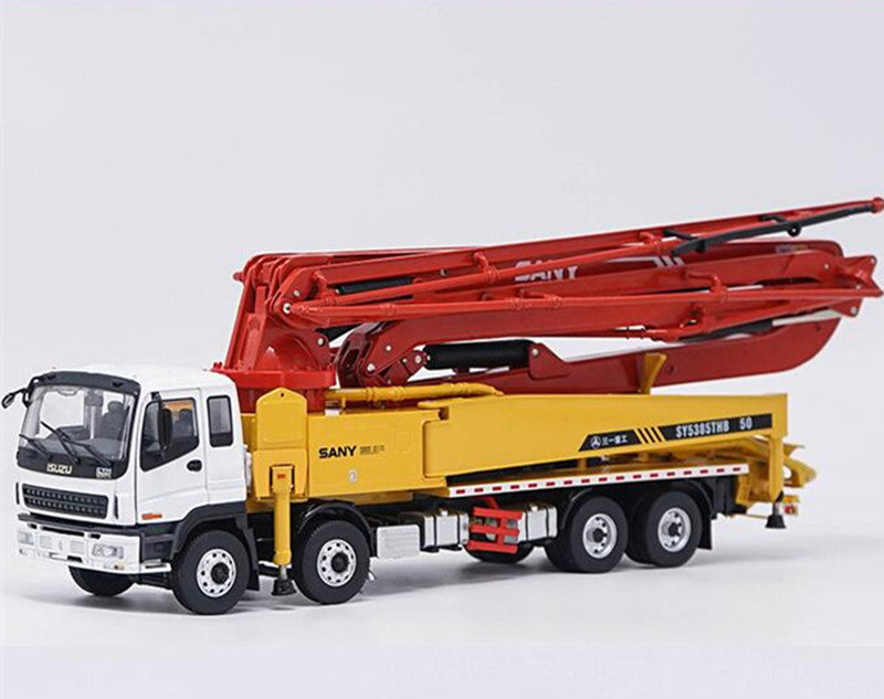 1:38 SANY 50m X foot ISUZU Truck mounted concrete Pump Diecast model 1:38 SANY 50m X foot ISUZU Truck mounted concrete Pump Diecast model