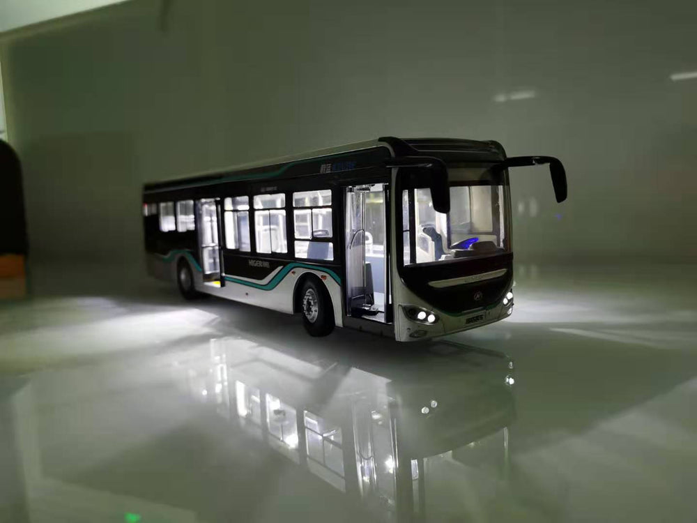 1:42 Original Suzhou Jinlong Higer Wei blue car model alloy new energy bus light version bus model 1:42 Original Suzhou Jinlong Higer Wei blue car model alloy new energy bus light version bus model