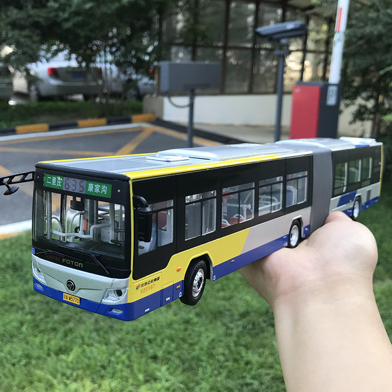 Original factory 1:43 Foton Bus Beijing City 635 Road BJ6160C6CCD diecast articulated Giant dragon alloy car model for gift, collection