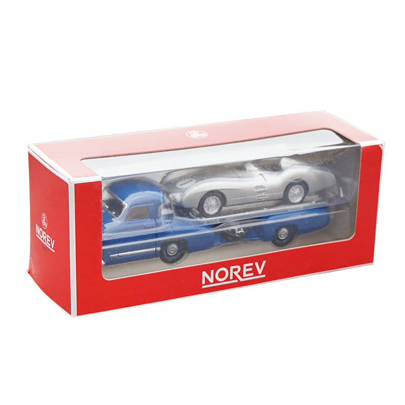 Original NOREV 1:64 Benz Blue Miracle diecast Truck model alloy Silver Arrow trailer BENZ alloy set car model Original NOREV 1:64 Benz Blue Miracle diecast Truck model alloy Silver Arrow trailer BENZ alloy set car model