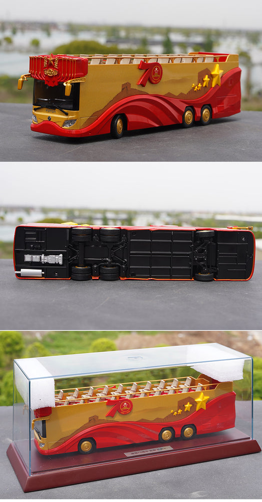 Original factory 1:42 Foton AUV 70th aniversary Concierge Car Double Decker Sight bus alloy model for collection Original factory 1:42 Foton AUV 70th aniversary Concierge Car Double Decker Sight bus alloy model for collection