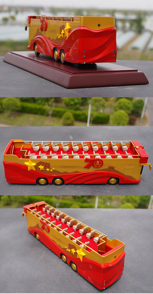 Original factory 1:42 Foton AUV 70th aniversary Concierge Car Double Decker Sight bus alloy model for collection Original factory 1:42 Foton AUV 70th aniversary Concierge Car Double Decker Sight bus alloy model for collection