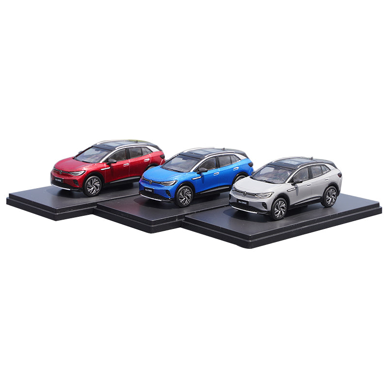 Original 1:43 VW ID.4 Crozz ID4 pure electric SUV Blue/red/grey diecast alloy simulation car model for toy, gift Original 1:43 VW ID.4 Crozz ID4 pure electric SUV Blue/red/grey diecast alloy simulation car model for toy, gift