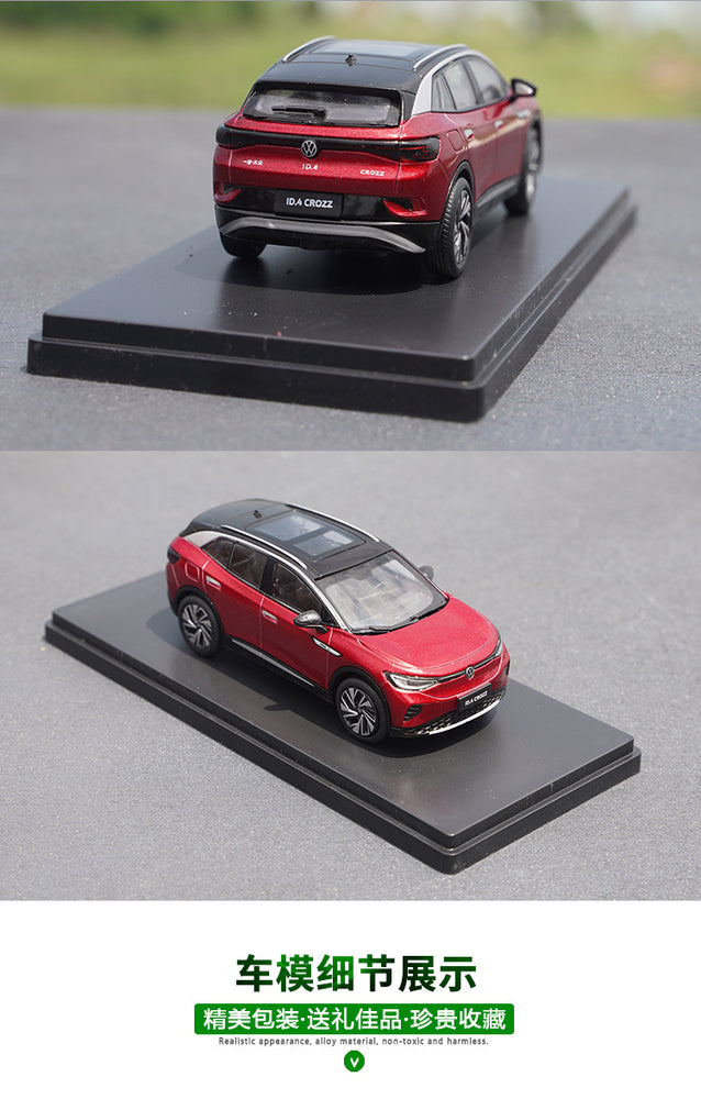 Original 1:43 VW ID.4 Crozz ID4 pure electric SUV Blue/red/grey diecast alloy simulation car model for toy, gift Original 1:43 VW ID.4 Crozz ID4 pure electric SUV Blue/red/grey diecast alloy simulation car model for toy, gift