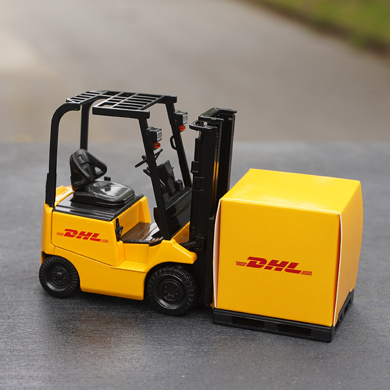 Original factory 1:24 Lizhiyou DHL forklift LINFOX warehouse logistics supply chain Diecast forklift truck model for toy, collection Original factory 1:24 Lizhiyou DHL forklift LINFOX warehouse logistics supply chain Diecast forklift truck model for toy, collection