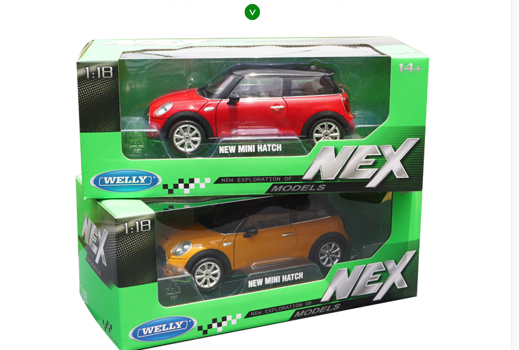 Original factory 1:18 Welly Mini cooper S new mini Hatch diecast alloysimulation toy car model for gift Original factory 1:18 Welly Mini cooper S new mini Hatch diecast alloysimulation toy car model for gift