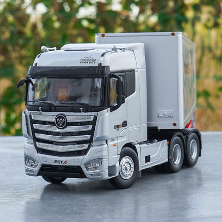 1 36 Foton Auman Est-a Container Truck Tractor Diecast Toy Model Collection White