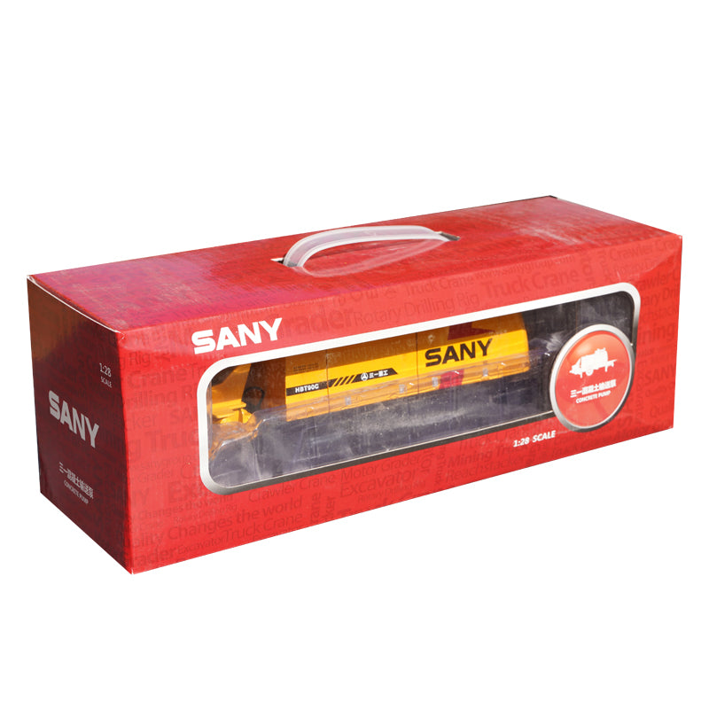 Original faxctory 1:28 SANY HBT90C diecast Concrete conveying pump truck model alloy engineering truck pumper miniature Original faxctory 1:28 SANY HBT90C diecast Concrete conveying pump truck model alloy engineering truck pumper miniature