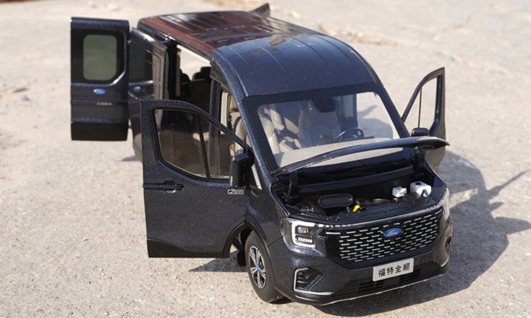 1:18 Scale Ford Transit T8 Business Van Diecast MPV Car Model – Alloy MPV Replica with Full Opening Doors, Steering, Suspension & Interior Details