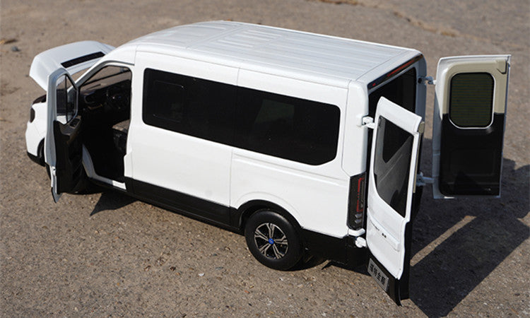 1:18 Scale Ford Transit T8 Business Van Diecast MPV Car Model – Alloy MPV Replica with Full Opening Doors, Steering, Suspension & Interior Details