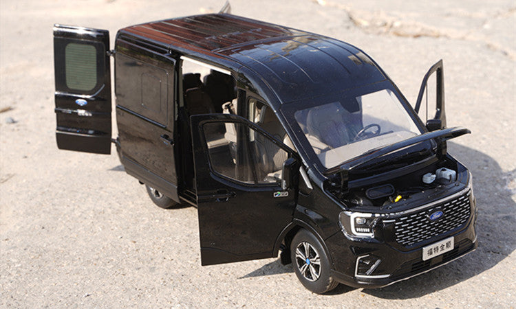 1:18 Scale Ford Transit T8 Business Van Diecast MPV Car Model – Alloy MPV Replica with Full Opening Doors, Steering, Suspension & Interior Details