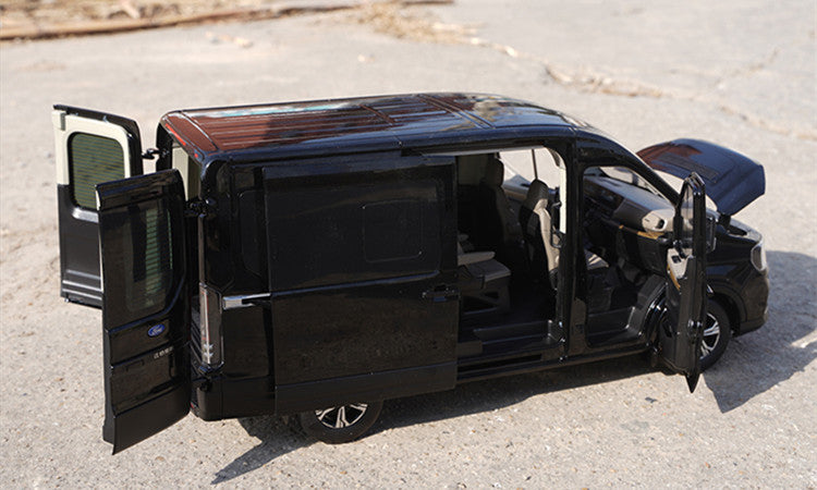 1:18 Scale Ford Transit T8 Business Van Diecast MPV Car Model – Alloy MPV Replica with Full Opening Doors, Steering, Suspension & Interior Details