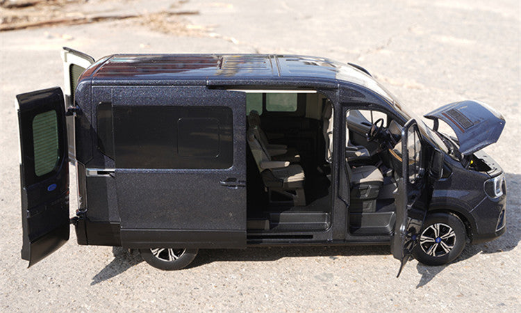 1:18 Scale Ford Transit T8 Business Van Diecast MPV Car Model – Alloy MPV Replica with Full Opening Doors, Steering, Suspension & Interior Details