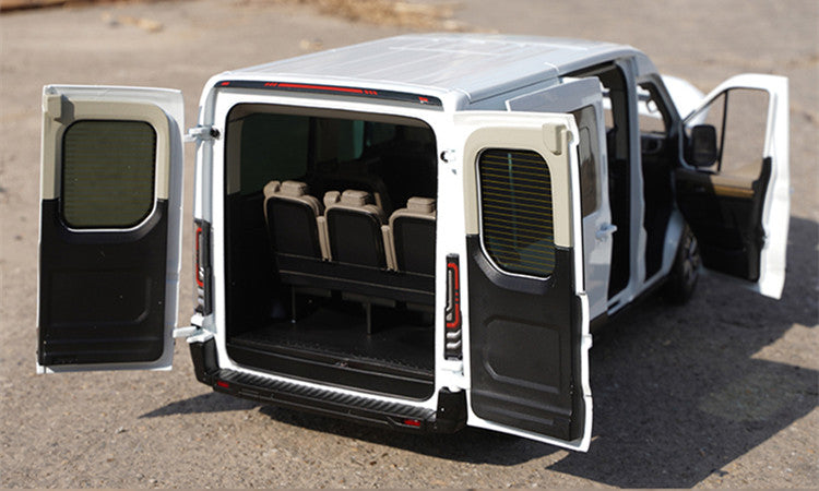 1:18 Scale Ford Transit T8 Business Van Diecast MPV Car Model – Alloy MPV Replica with Full Opening Doors, Steering, Suspension & Interior Details
