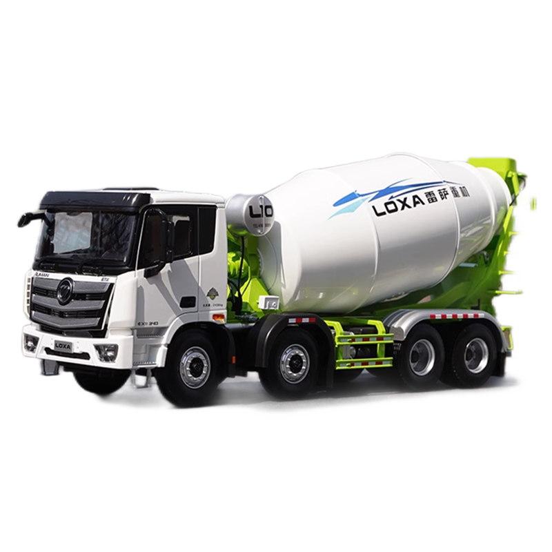 Authentic 1:24 Scale Foton Auman EST LOXA L10 8*4 Diecast Concrete Mixer Truck for Christmas gift,collection