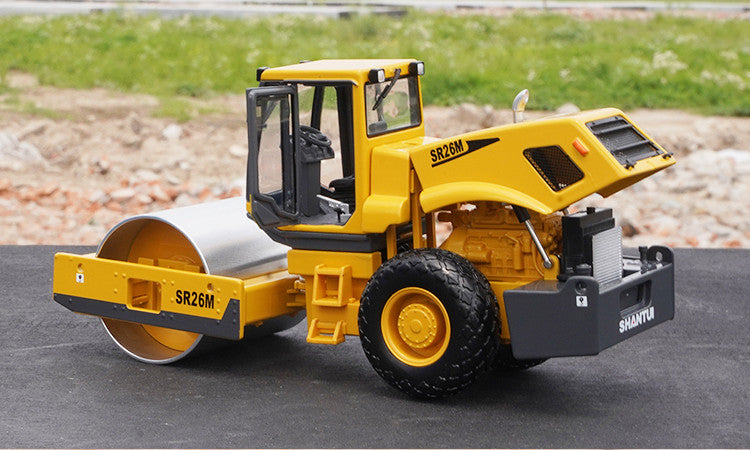 High quality collectiable 1:35 SHANTUI SR260M Single Drum Road Roller Diecast Model for gift