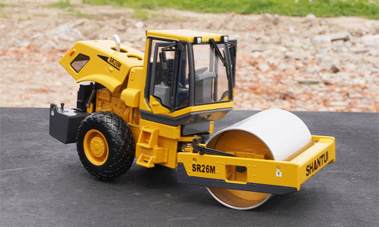 High quality collectiable 1:35 SHANTUI SR260M Single Drum Road Roller Diecast Model for gift