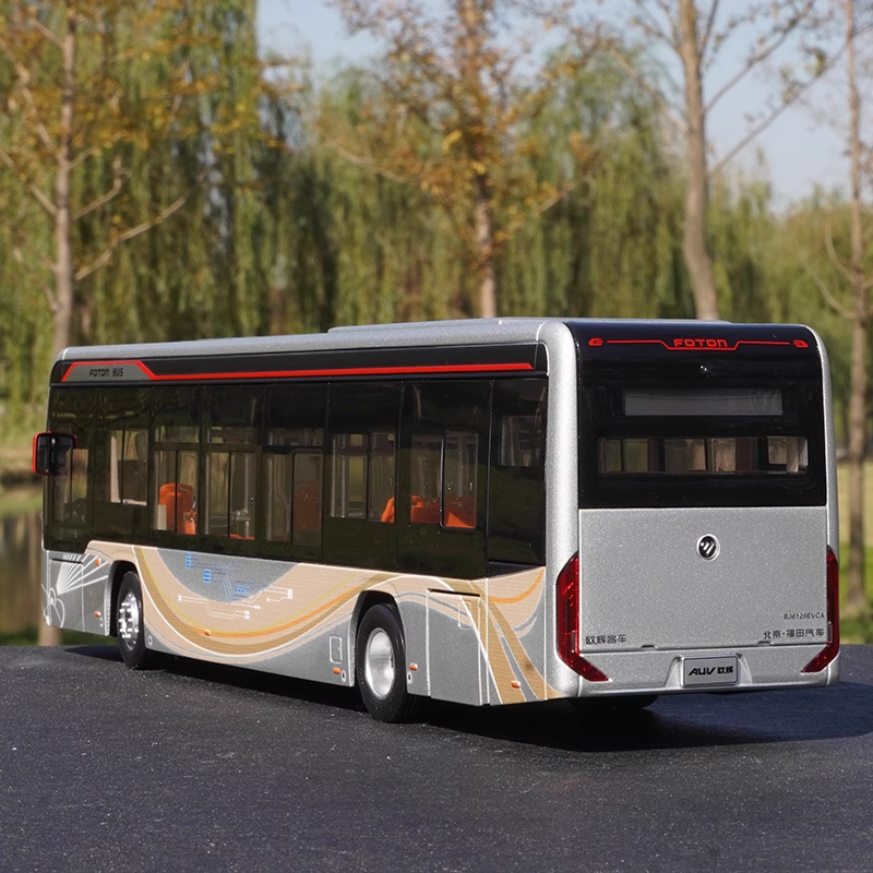 Original factory 1:36 Foton AUV BJ6129EVCA New Energy Pure Electric Bus Model for gift, collection