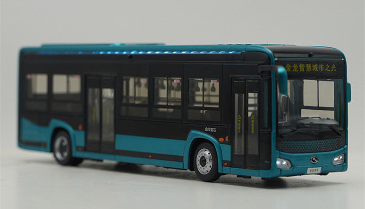 1:38 Xiamen King Long Smart City Light 5G Connected  XMQ6105G collectible city bus – High Simulation Collectible Diecast Bus with Opening Doors & Light Effects