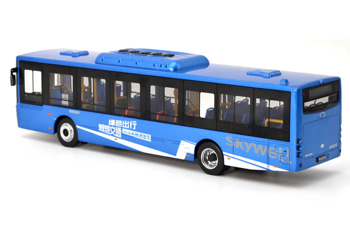 1:42 Nanjing King Long Skywell NJL6129EV (H12) electric public transport bus model – Alloy Simulation Bus Collectible Gift