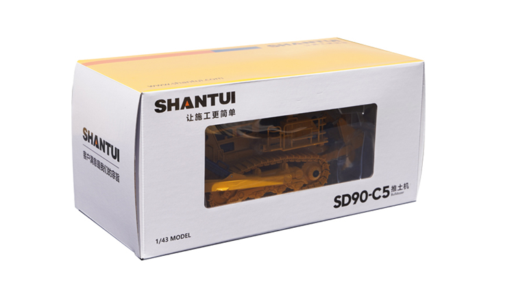 Original factory 1:43 Shantui SD90-C5 Diecast Bulldozer Model – Heavy Alloy Engineering Vehicle Replica for gift, toys