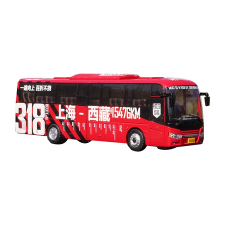 Original factory 1:43 Zhongtong 318 Sichuan-Tibet tour painting bus model Shixuan alloy simulation bus model