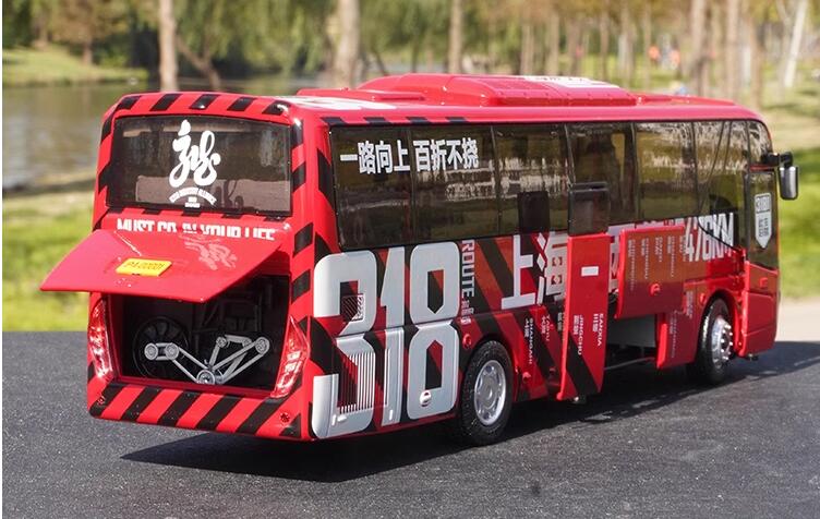 Original factory 1:43 Zhongtong 318 Sichuan-Tibet tour painting bus model Shixuan alloy simulation bus model