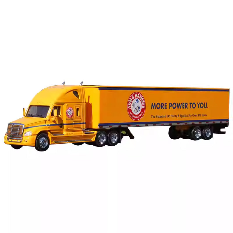 1:64 Volvo Freightliner American-Style Long Nose Container Truck | Diecast Alloy Model with Detachable Trailer
