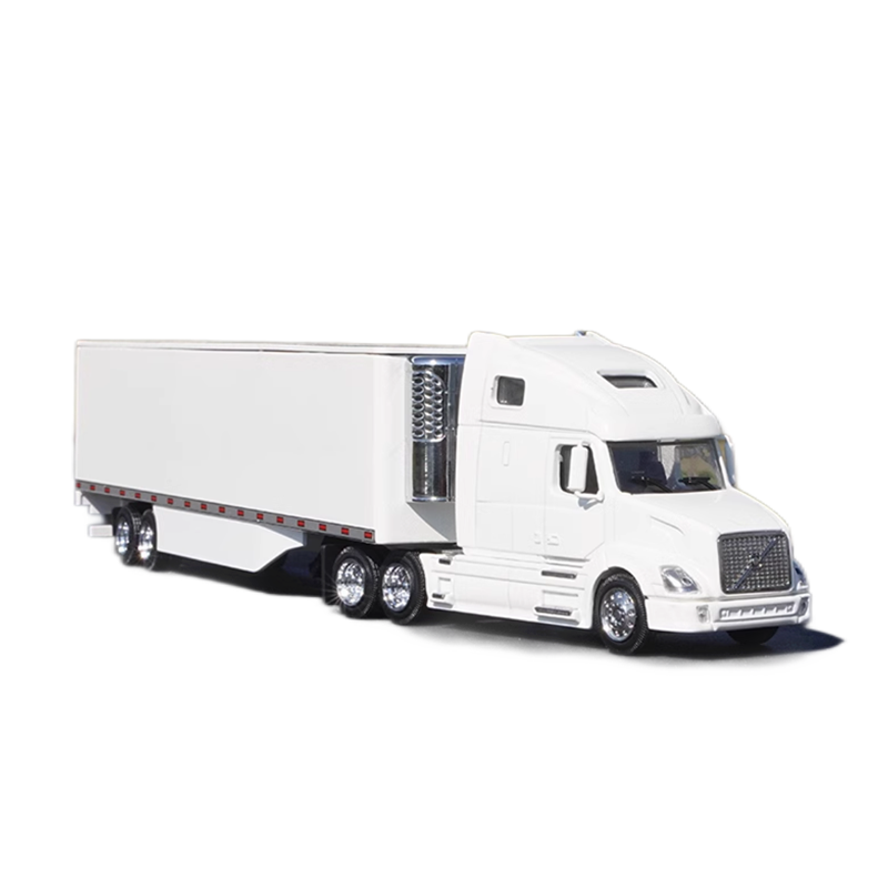 1:64 Volvo Freightliner American-Style Long Nose Container Truck | Diecast Alloy Model with Detachable Trailer