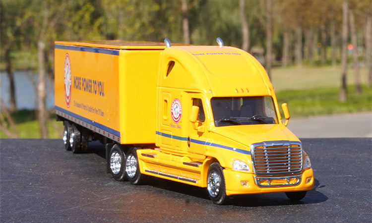 1:64 Volvo Freightliner American-Style Long Nose Container Truck | Diecast Alloy Model with Detachable Trailer