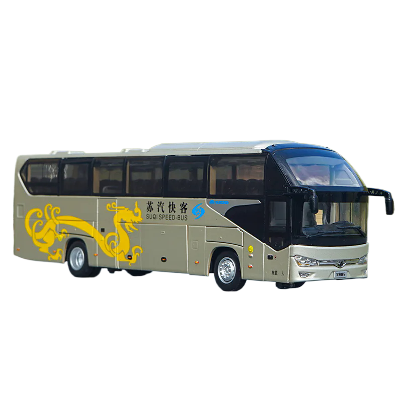 Original Factory 1:42 Original Yutong 6128 Suqi Express Diecast Coach Model – Diecast Alloy Highway Tour Bus Miniature for Gift