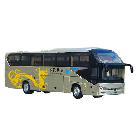 Original Factory 1:42 Original Yutong 6128 Suqi Express Diecast Coach Model – Diecast Alloy Highway Tour Bus Miniature for Gift